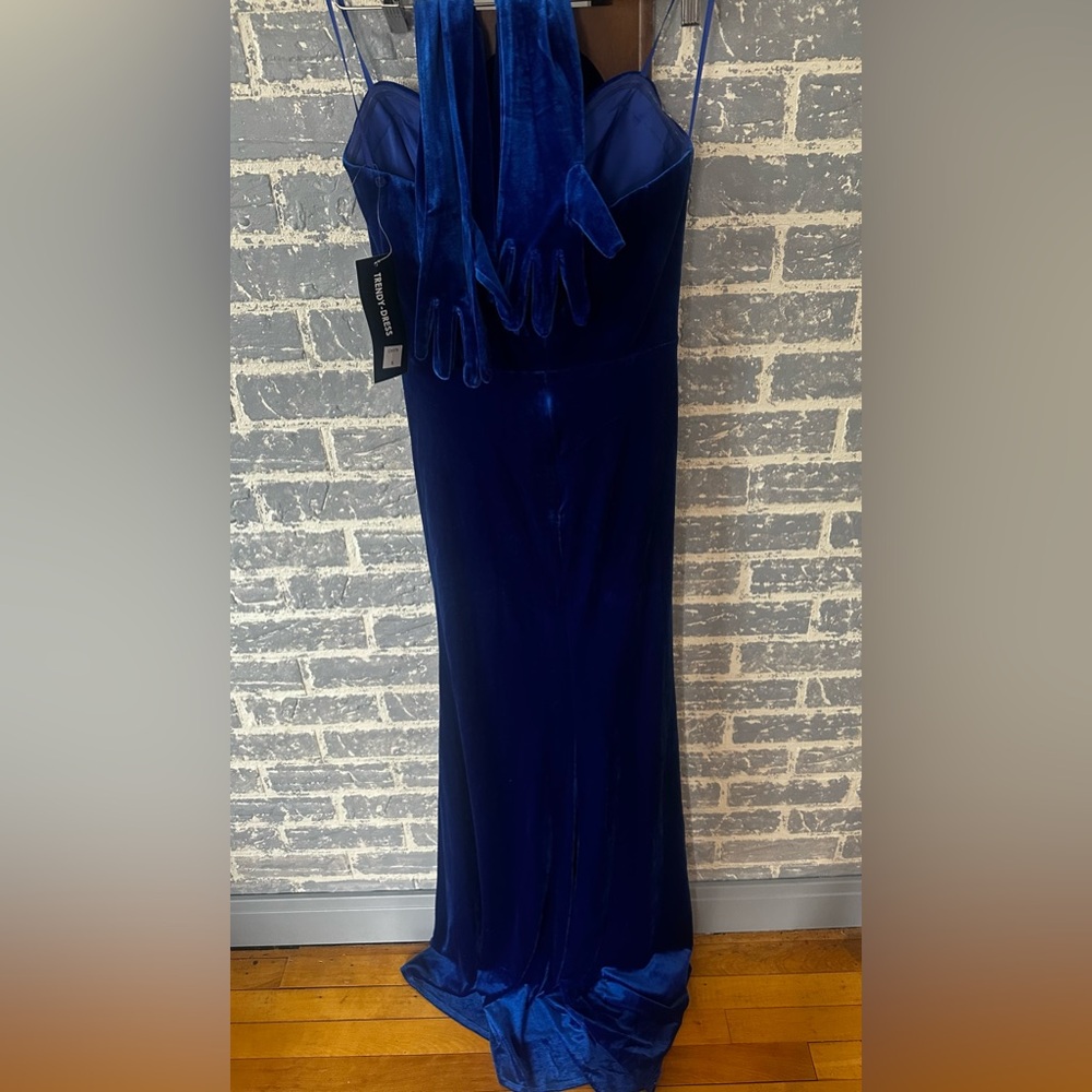 Old Hollywood sweetheart neckline dress blue size small nwt - Picture 5 of 5